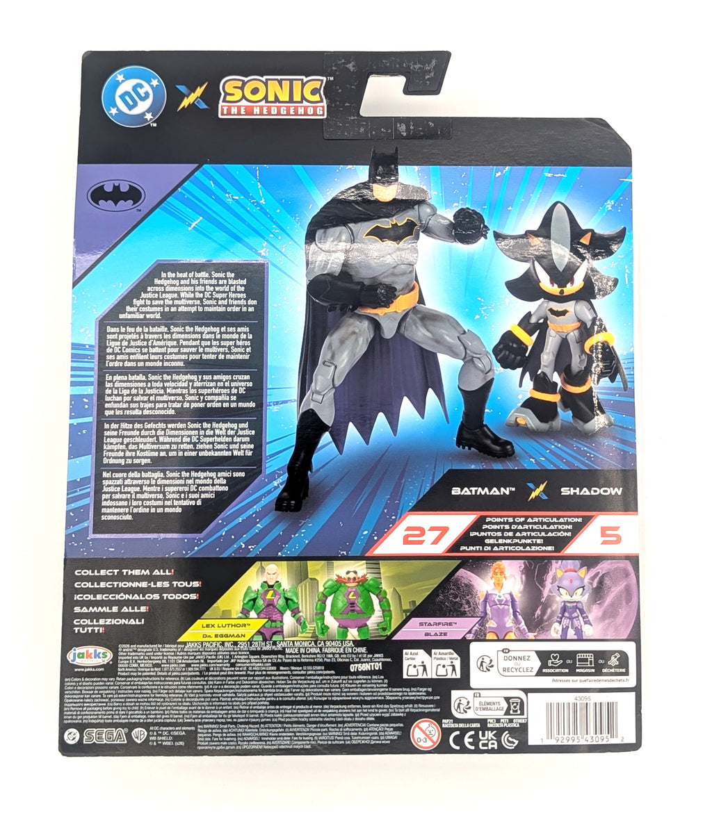 DC x Sonic the Hedgehog Batman & Shadow 2-Figure Set NEW