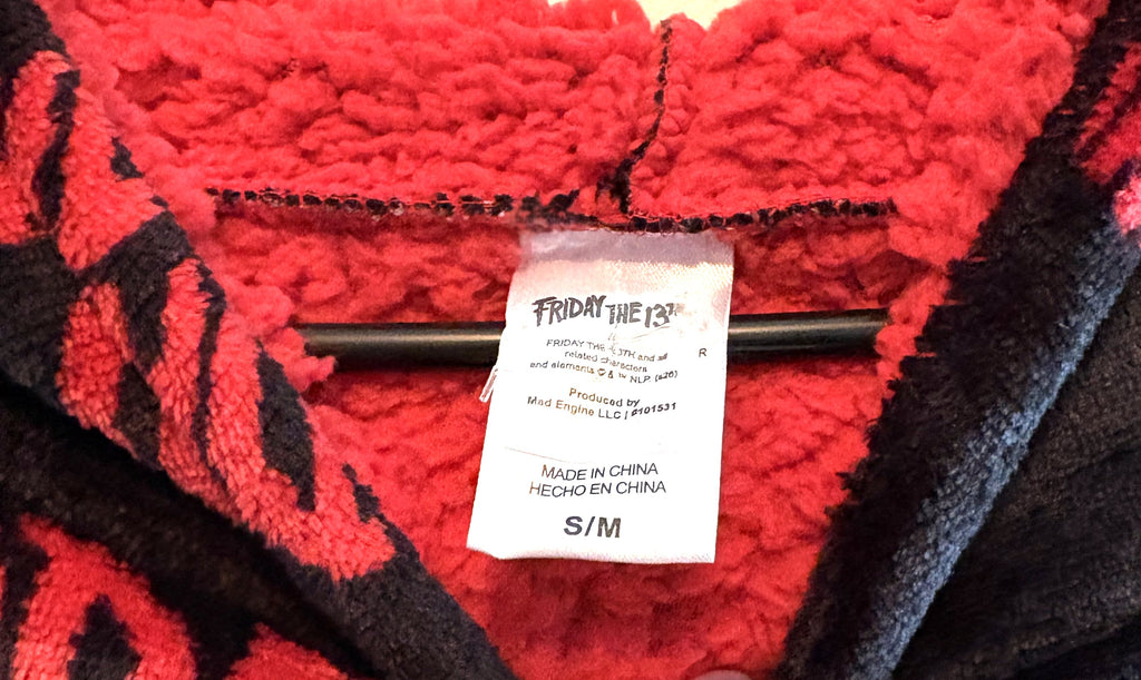 Friday The 13th Plush Blanket Hoodie Oversized Small/Medium NEW