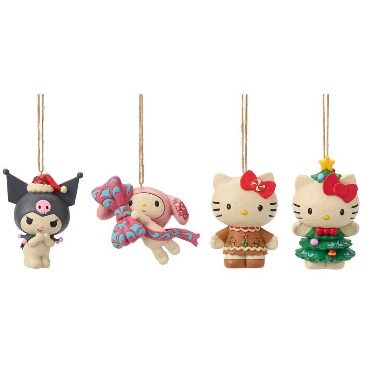 Jim Shore Hello Kitty & Friends Christmas Hand-painted Ornament Set of 4 NEW