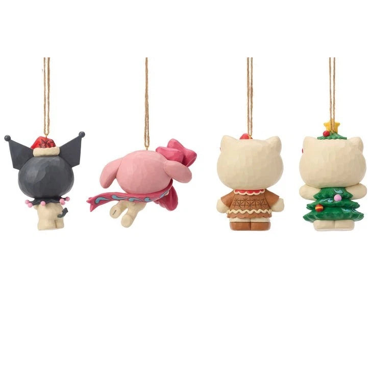 Jim Shore Hello Kitty & Friends Christmas Hand-painted Ornament Set of 4 NEW