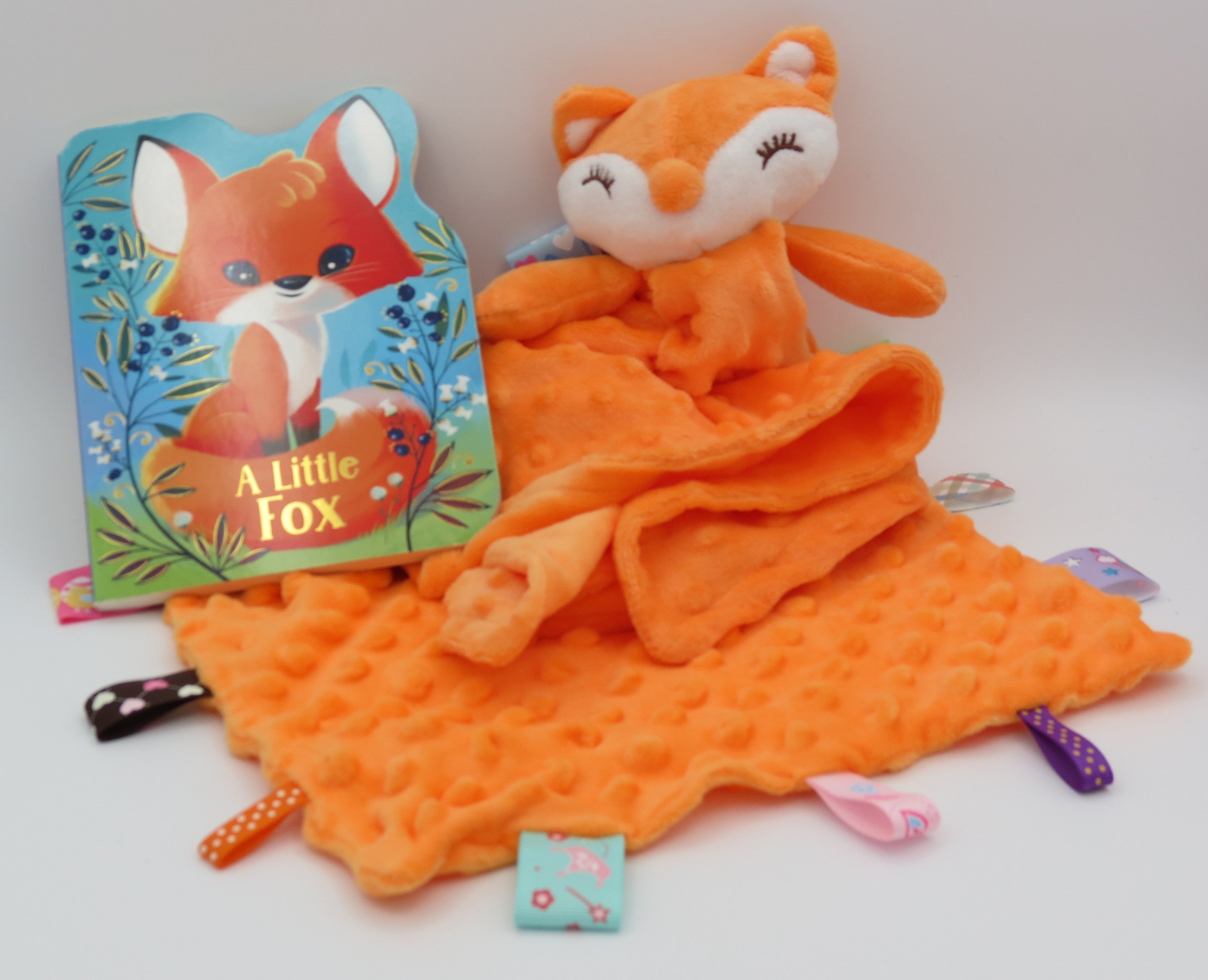 A Little Fox Board Book with Ultra Soft Security Blanlet & Taggie