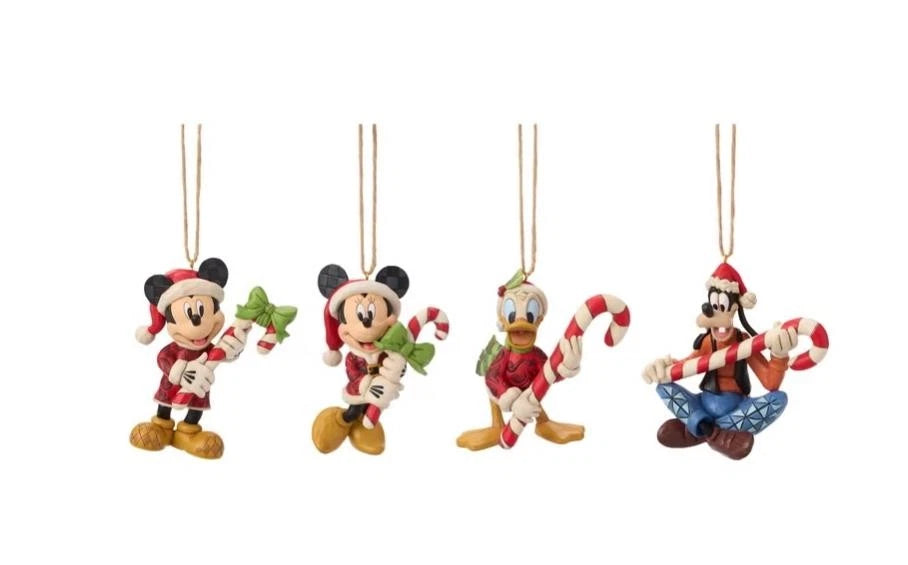 Jim Shore Mickey Mouse Friends Hand-painted Ornament Set of 4 NEW