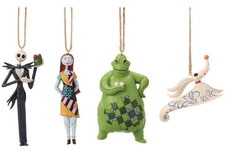 Jim Shore Nightmare Before Christmas Hand-painted Ornament Set of 4 NEW