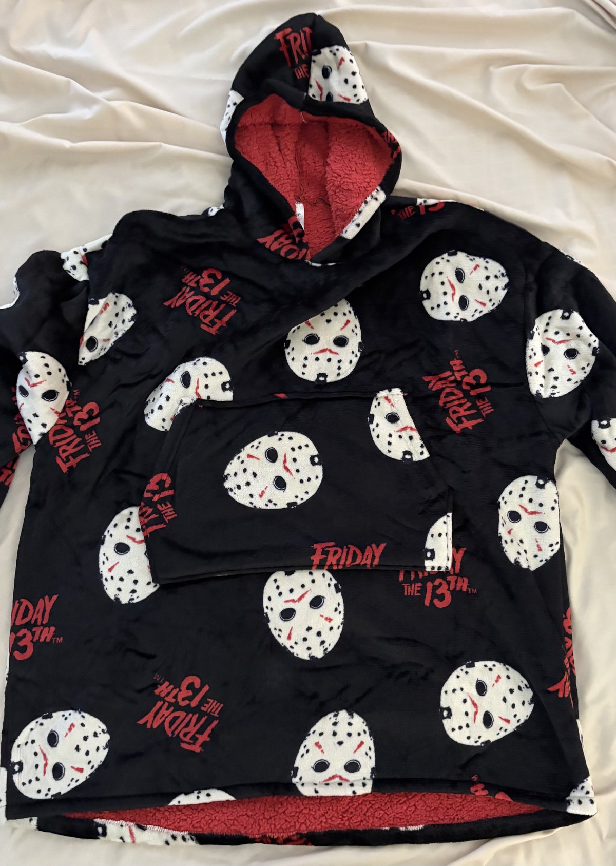 Friday The 13th Plush Blanket Hoodie Oversized Small/Medium NEW